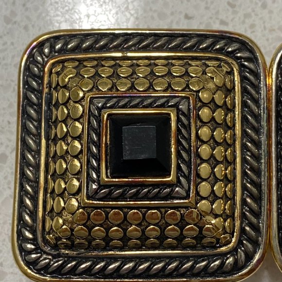 Vintage Paquette Gold Two Tone Square Belt Buckle - Picture 6 of 7